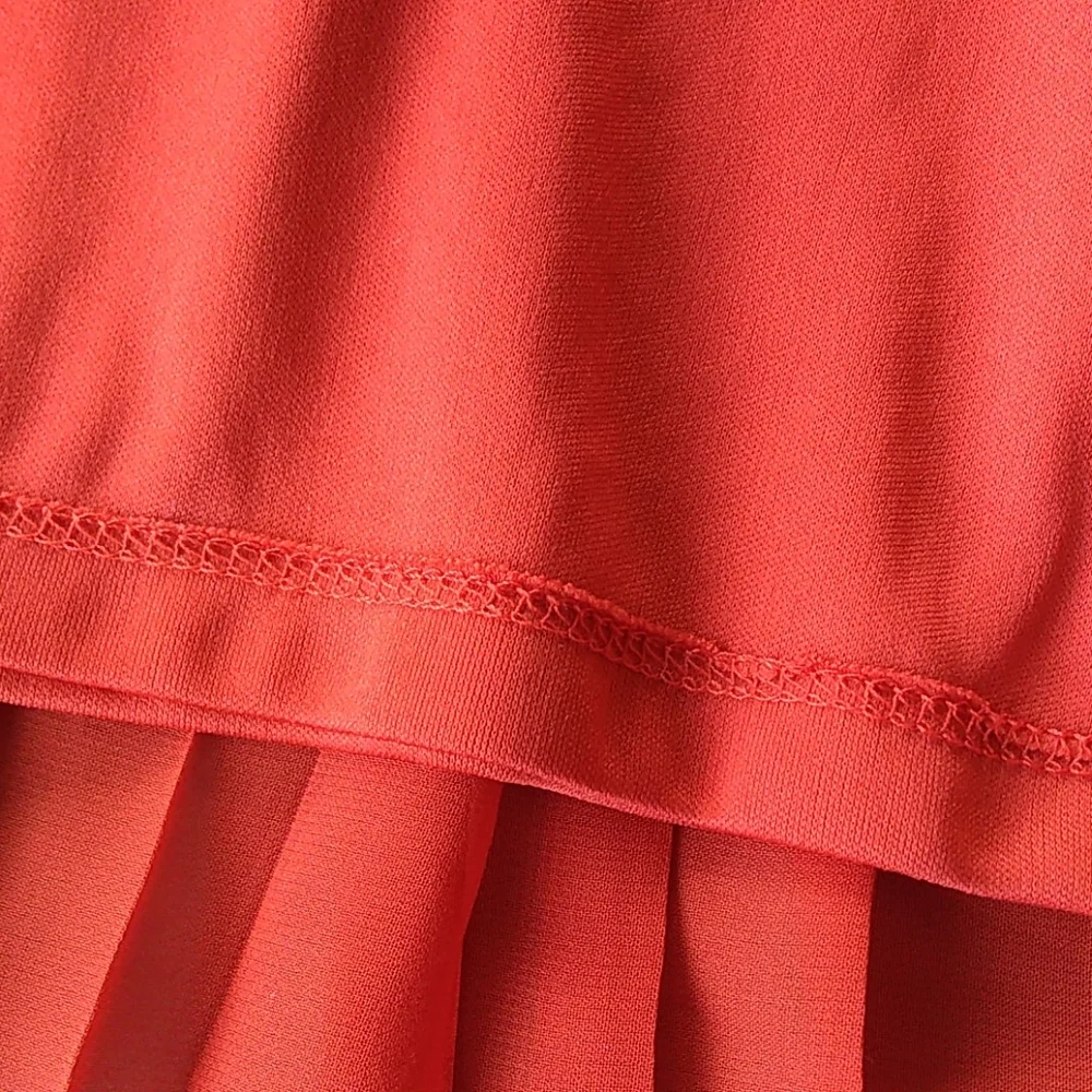 Sparkle and fade knife pleat orange skirt